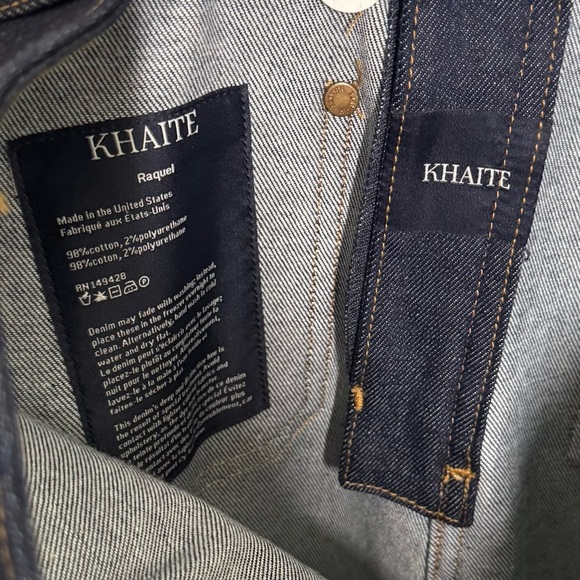 KHAITE The Raquel Sailor Cropped Kick Flare Jeans Raw Dark Wash Size 30 NEW - Picture 12 of 12